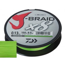 Шнур Daiwa J-Braid X8 Chartreuse 0.18мм 26.5lb 150м